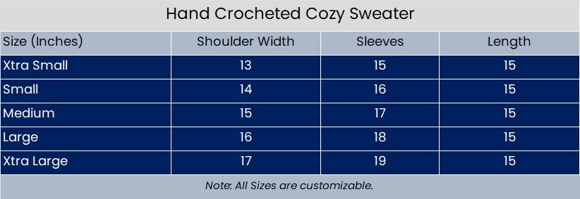 Hand Crocheted Cozy Sweater