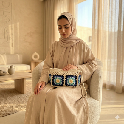 حقيبة كتف مستطيلة مصنوعة يدويًا