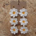 Hand Crocheted Daisy Flower Chain Earrings