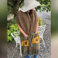 Hand Crocheted Sunflower Pocket Shawl