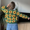 Hand Crocheted Sunflower Cardigan