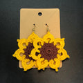 Hand Crocheted Sunflower Earrings