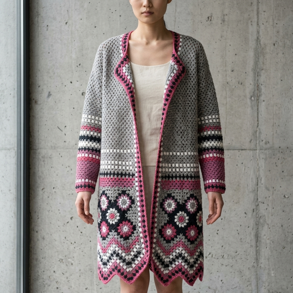 سترة كروشيه يدوية الصنع